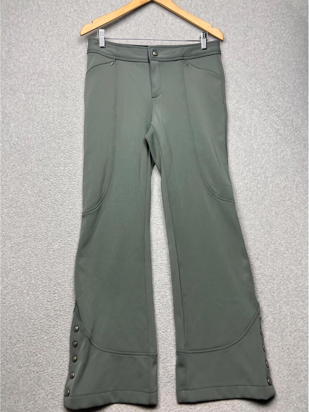 Athleta Ski Fleece Lined Snow Pants Womens Sz 8 Waterproof Winter Outdoor Green